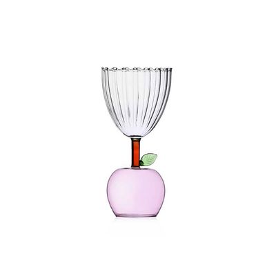Ichendorf Milano Fruits &amp; Flowers Stemmed Glass Apple Pink 9.5 oz, MPN: IC352.342, UPC: 790955376533