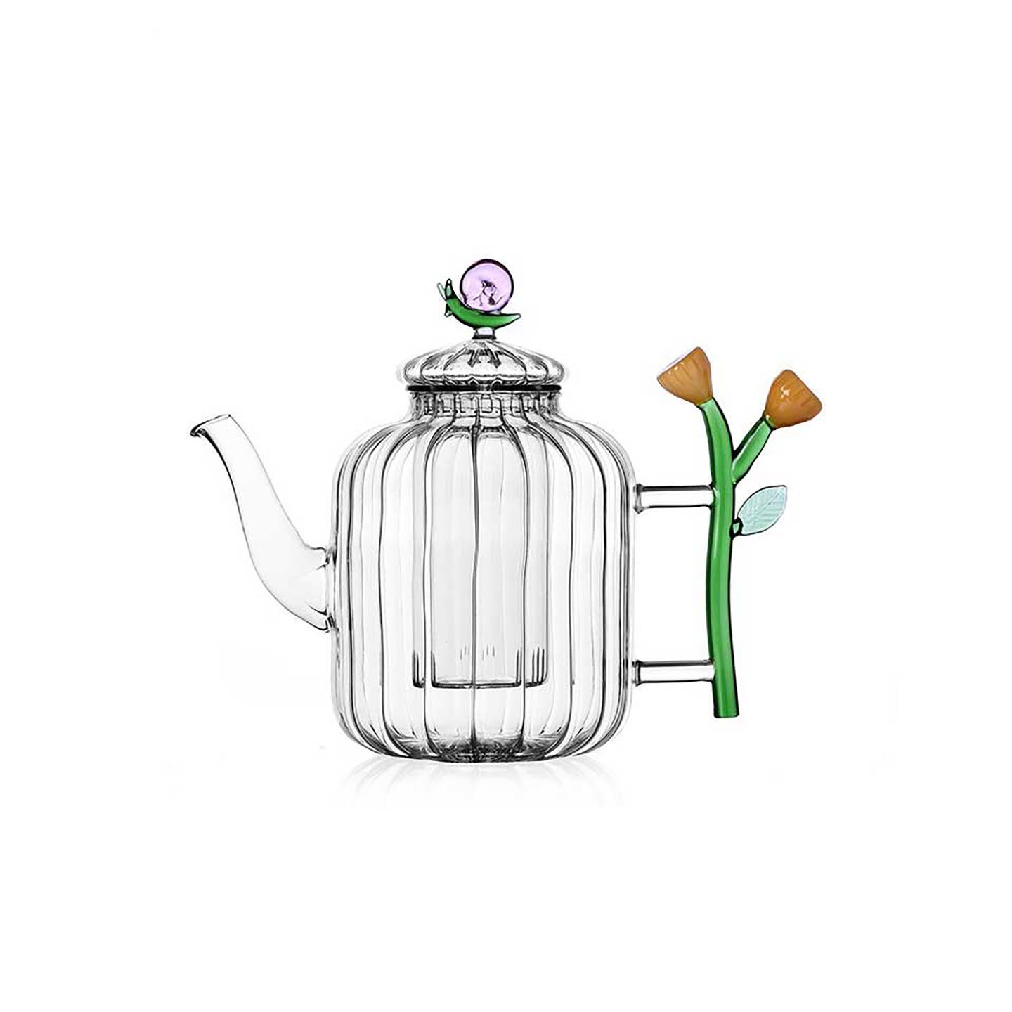 Ichendorf Milano Botanica Optical Teapot Snail and Amber Flower 40.6 oz, MPN: IC354.041, UPC: 79095…
