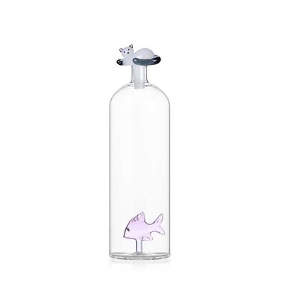 Ichendorf Milano Tabby Cat Bottle Pink Fish &amp; White Cat With Smoke Tail 38.9 oz, MPN: IC352.090.03,…