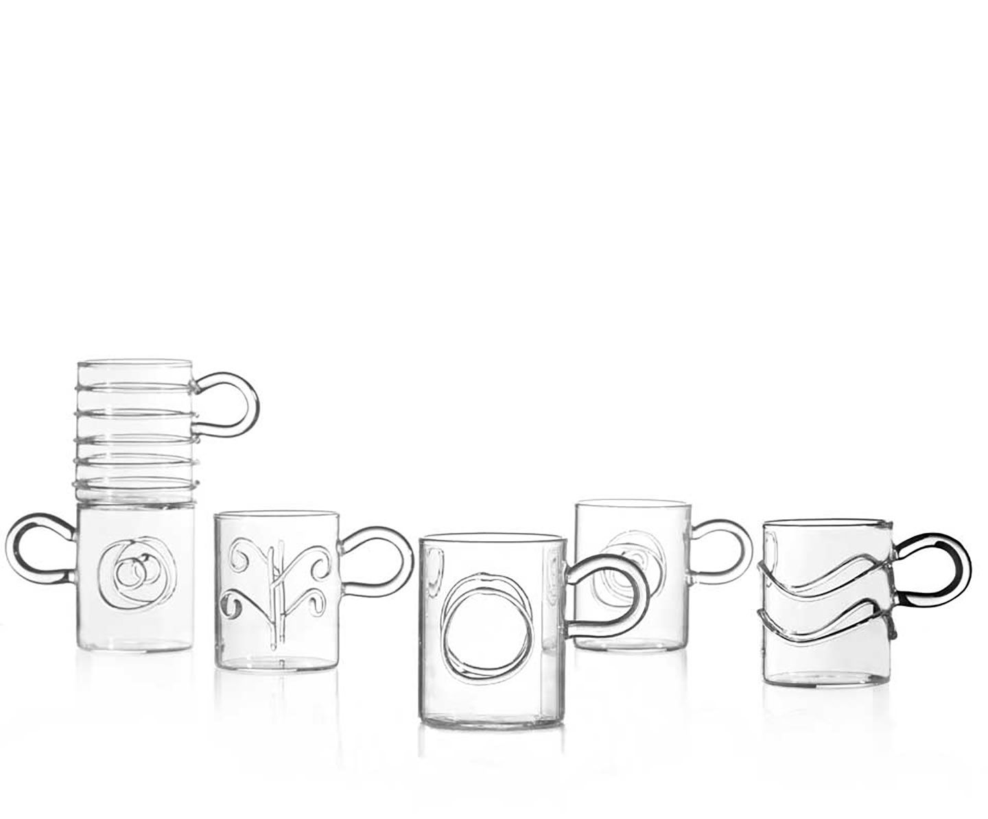 Ichendorf Milano Deco Clear Set Of 6 Coffee Cups 3.4 oz, MPN: IC359.521, UPC: 790955375703