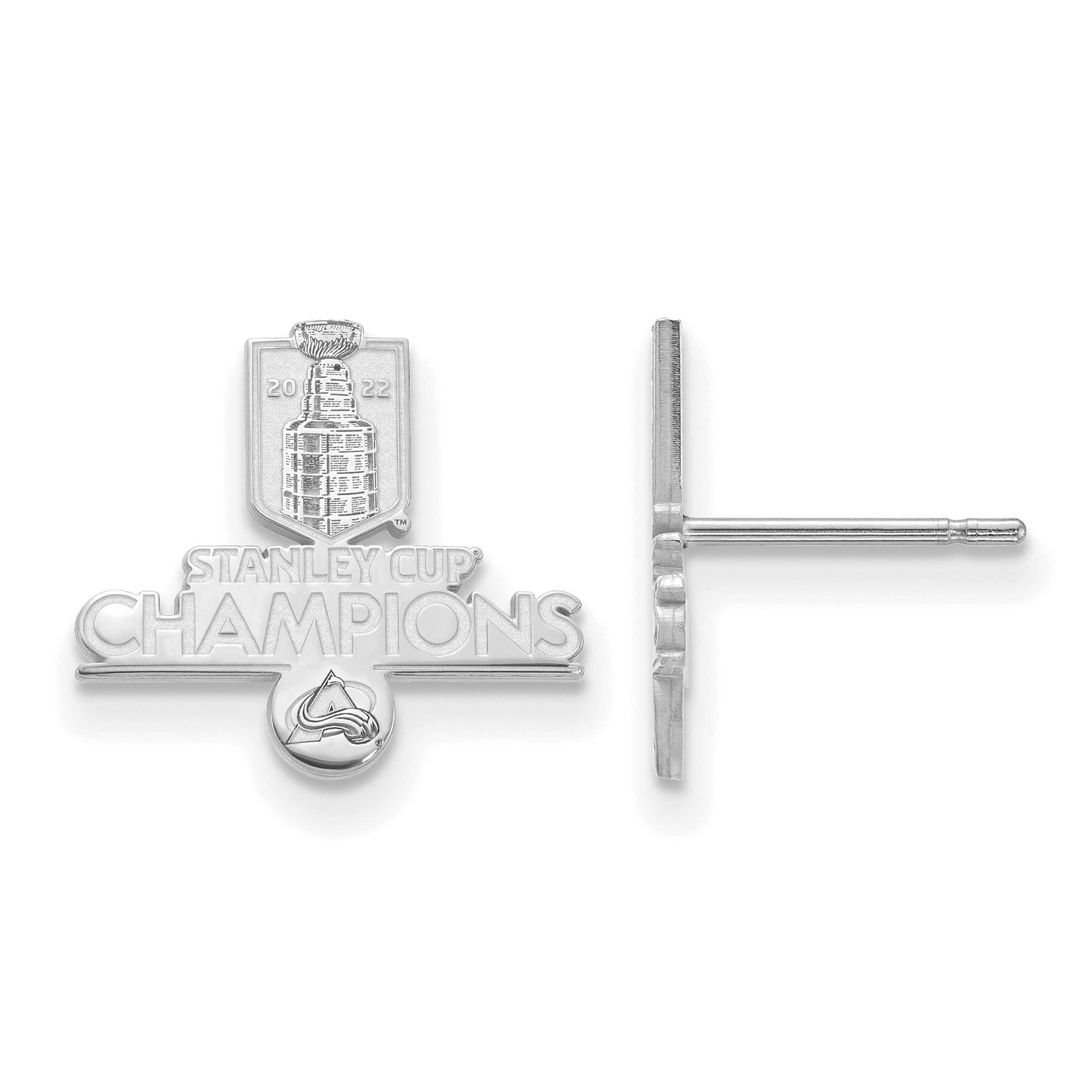 2022 Stanley Cup Champions Colorado Avalanche Earrings Sterling Silver SS003AVA22, UPC: 196904092125