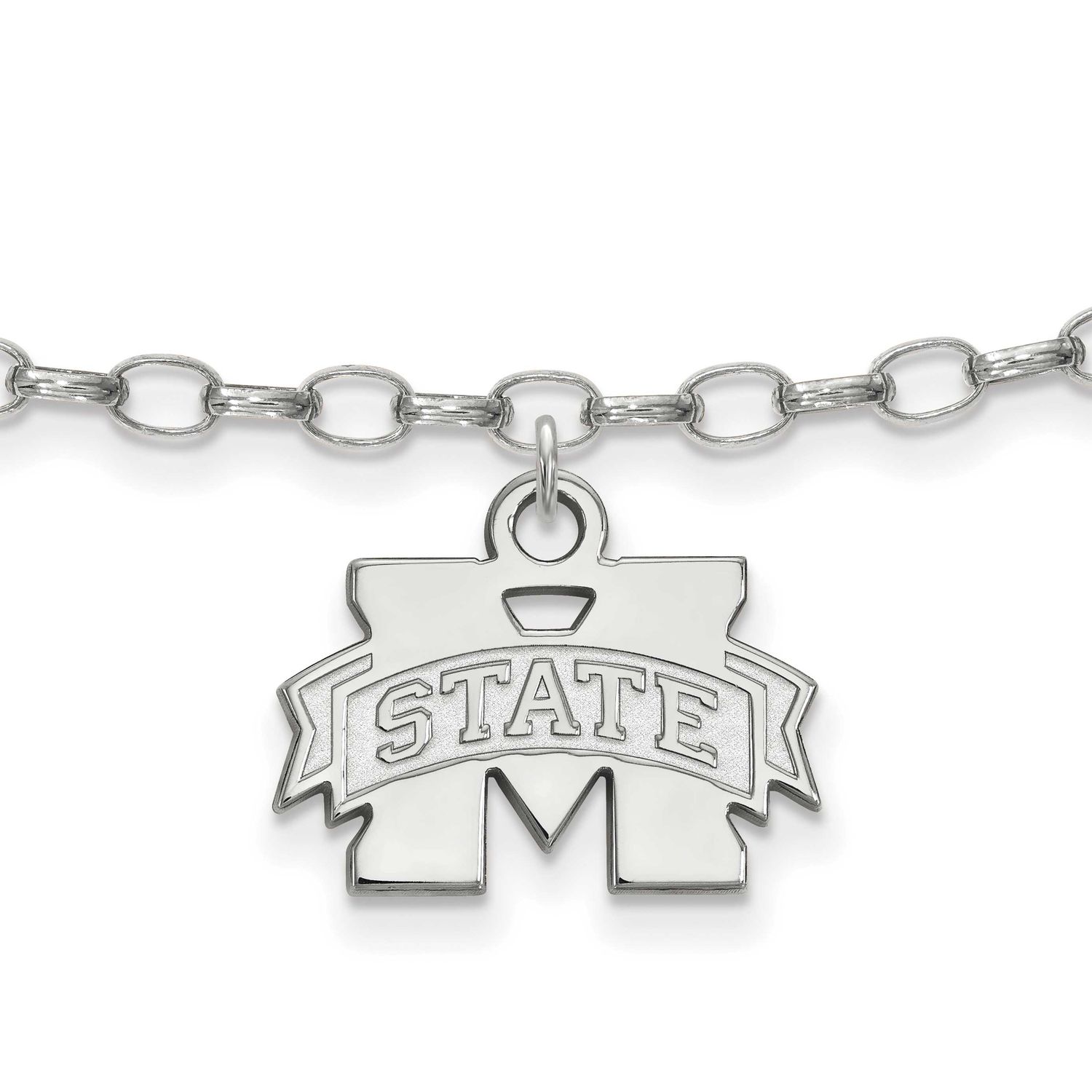 Mississippi State University Anklet Sterling Silver Rhodium-plated SS030MSS, UPC: 886774691060