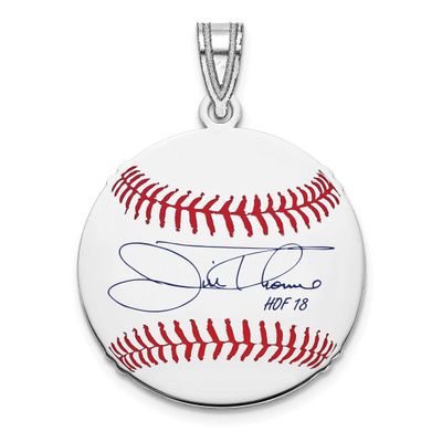 Jim Thome Hall of Fame Signature Small Epoxy Baseball Pendant Sterling Silver SSHF11JT18, UPC: