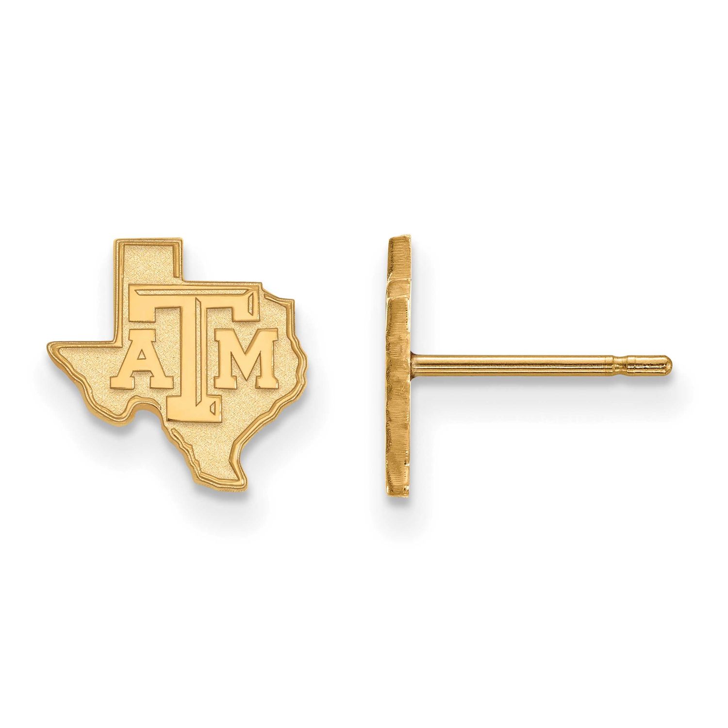 Texas A And M University State Outline Extra Small Post Earrings 14k Gold 4Y046TAM, UPC: 8867748828…