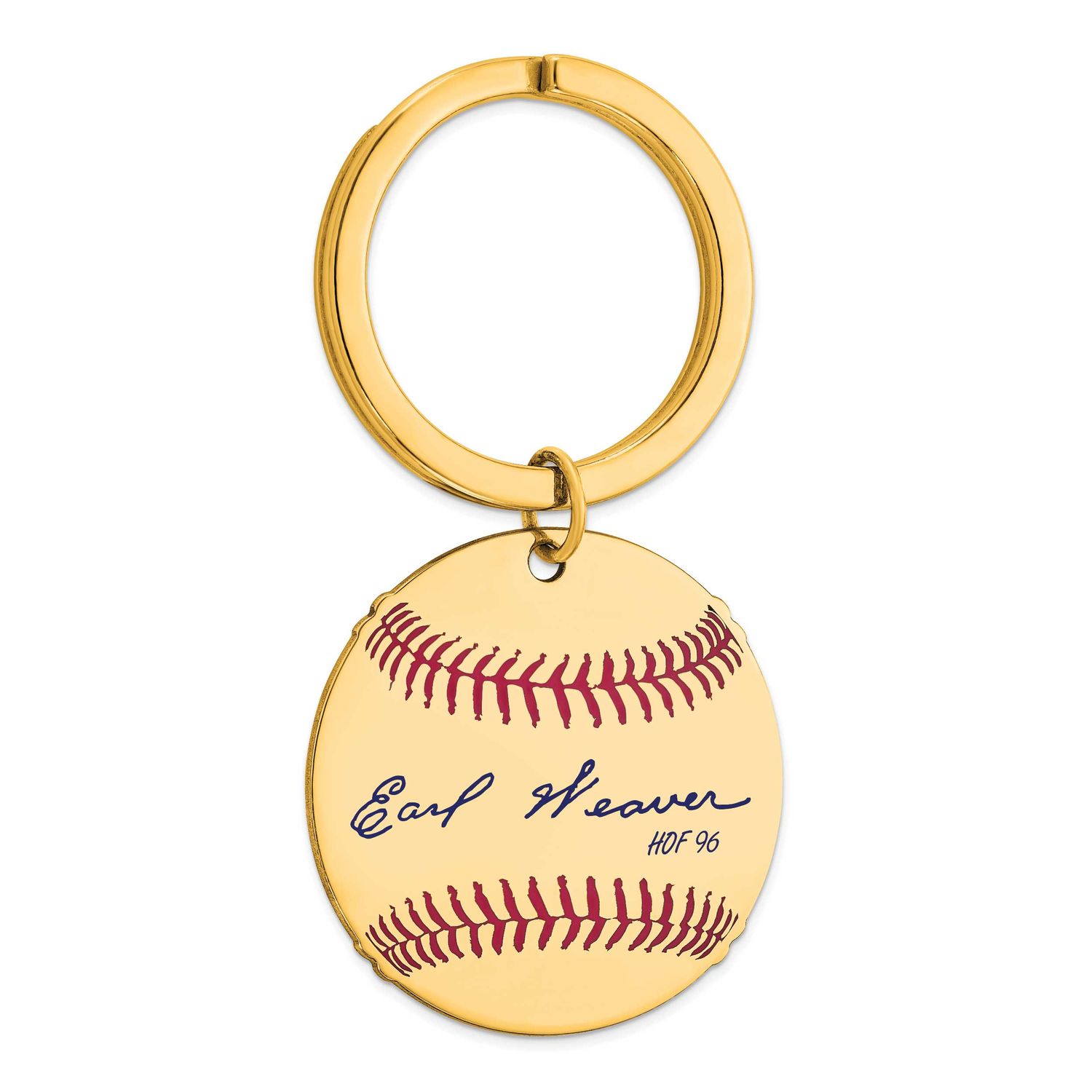 Earl Weaver Hall of Fame Signature Epoxy Baseball Keychain Gold-plated Sterling Silver GPHF03EW96, …