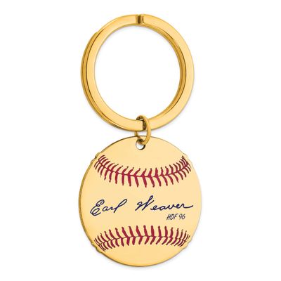 Earl Weaver Hall of Fame Signature Epoxy Baseball Keychain Gold-plated Sterling Silver GPHF03EW96, …