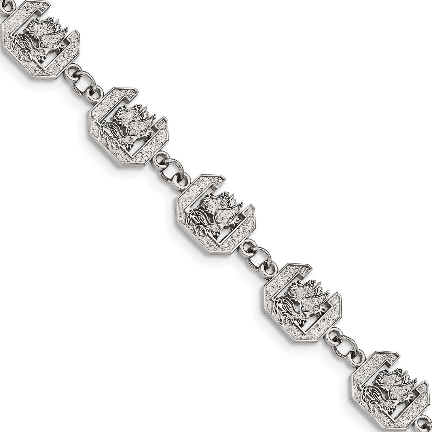 University of South Carolina Link 7.5 Inch Bracelet with 1.5 Inch Extender Stainless Steel ST515USO…