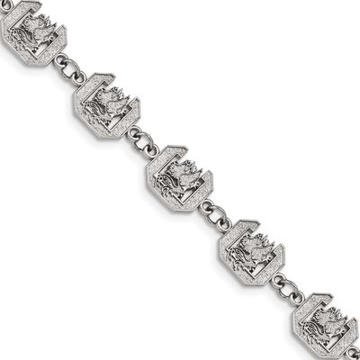 University of South Carolina Link 7.5 Inch Bracelet with 1.5 Inch Extender Stainless Steel ST515USO…
