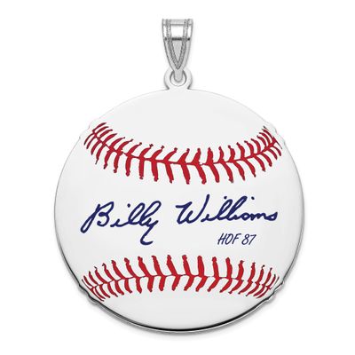 Billy Williams Hall of Fame Signature Large Epoxy Baseball Pendant Sterling Silver SSHF02BW87, UPC: