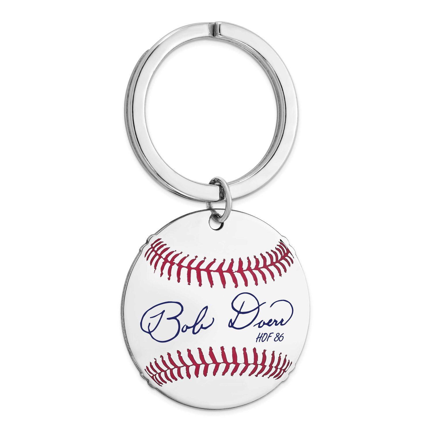Bobby Doerr Hall of Fame Signature Epoxy Baseball Keychain Sterling Silver SSHF03BD86, UPC: