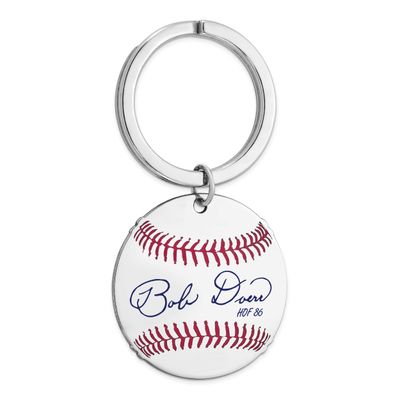 Bobby Doerr Hall of Fame Signature Epoxy Baseball Keychain Sterling Silver SSHF03BD86, UPC: