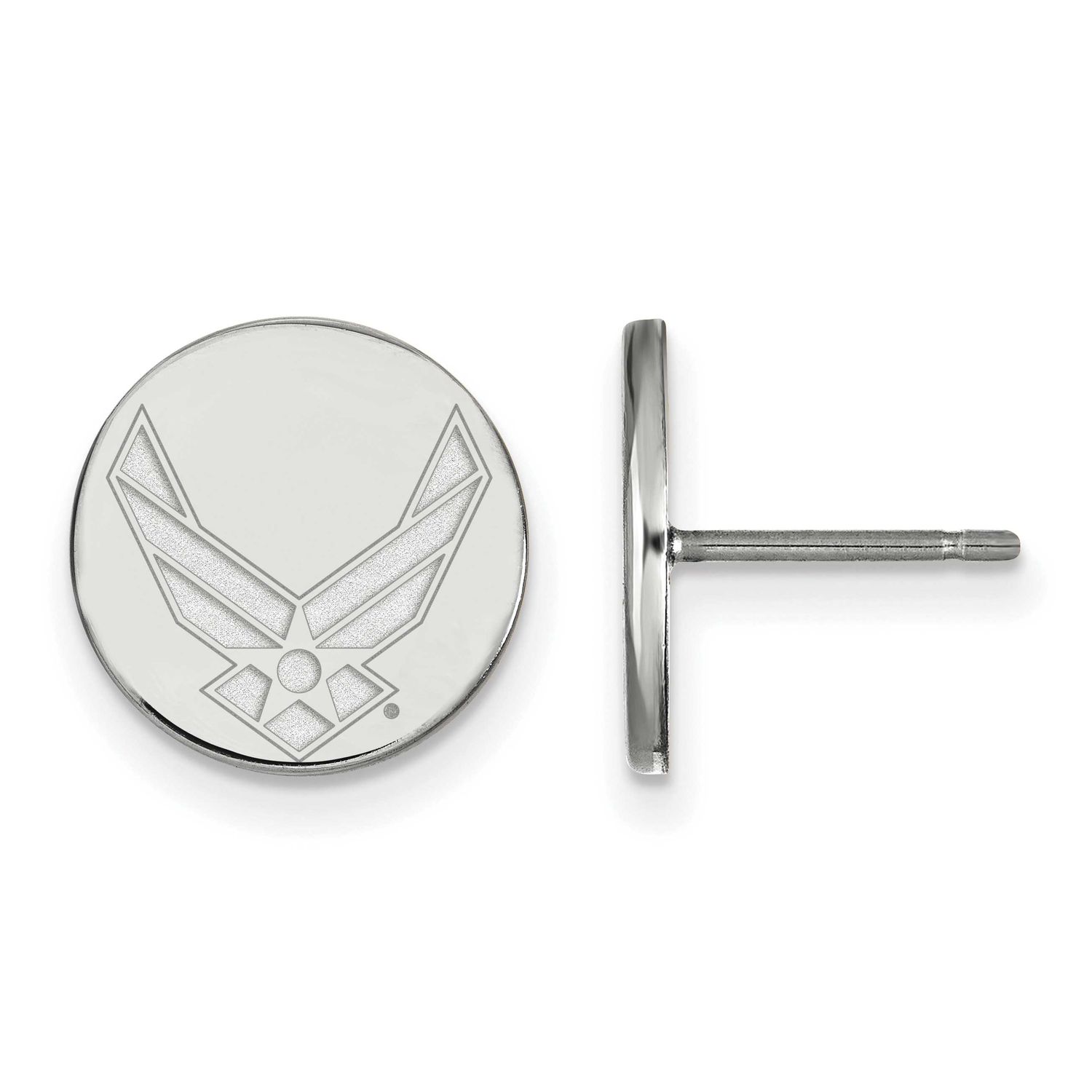 U.S. Air Force Extra Small Post Earrings Sterling Silver Rhodium-plated SS007USAF, UPC: 191101121289