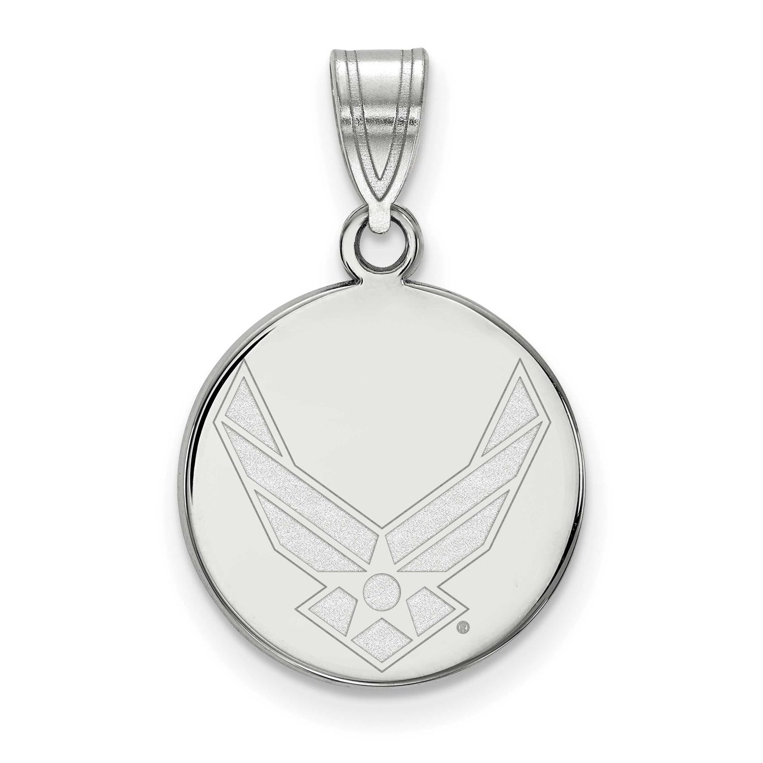 U.S. Air Force Medium Disc Pendant Sterling Silver Rhodium-plated SS030USAF, UPC: 191101121661