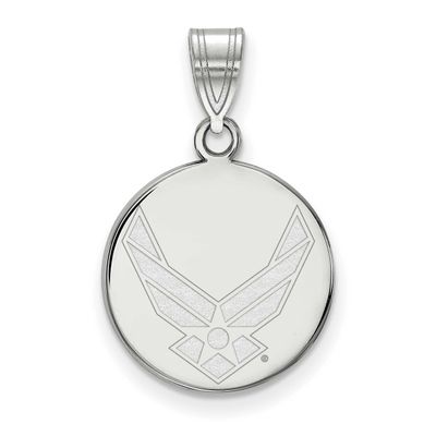 U.S. Air Force Medium Disc Pendant Sterling Silver Rhodium-plated SS030USAF, UPC: 191101121661