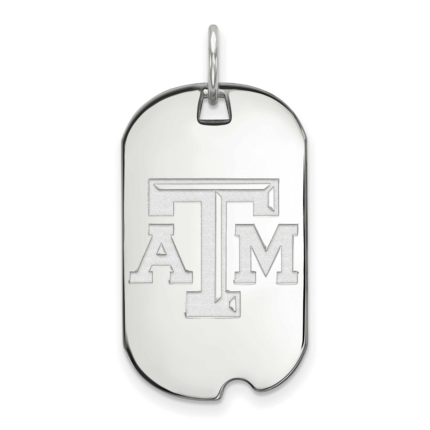 Texas A And M University Small Dog Tag Pendant 10k White Gold 1W021TAM, UPC: 886774782829