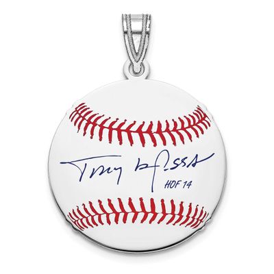Tony La Russa Hall of Fame Signature Small Epoxy Baseball Pendant Sterling Silver SSHF11TL14, UPC: