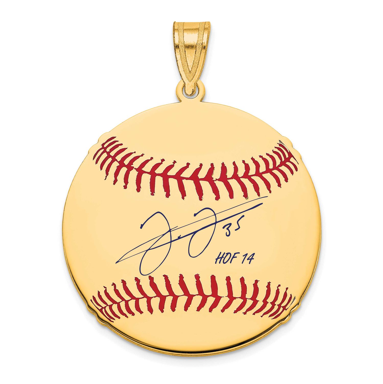 Frank Thomas Hall of Fame Signature Medium Epoxy Baseball Pendant 10k Gold 1YHF10FT14, UPC: