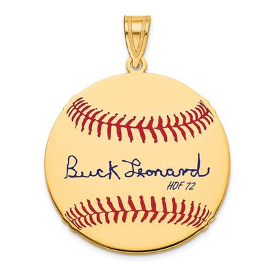 Buck Leonard Hall of Fame Signature Medium Epoxy Baseball Pendant 14k Gold 4YHF10BL72, UPC: