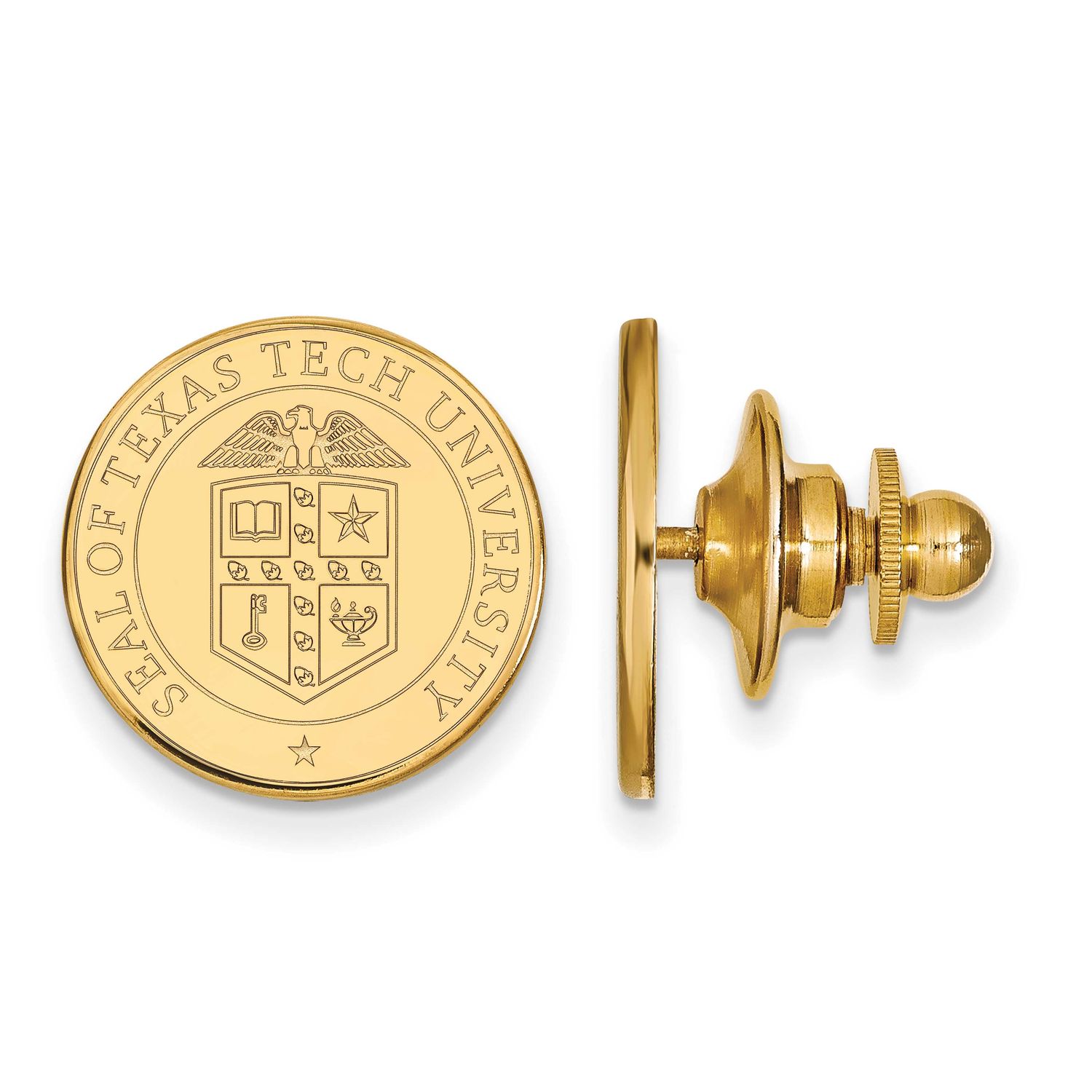 Texas Tech University Crest Lapel Pin 14k Gold 4Y072TXT, UPC: 886774887838