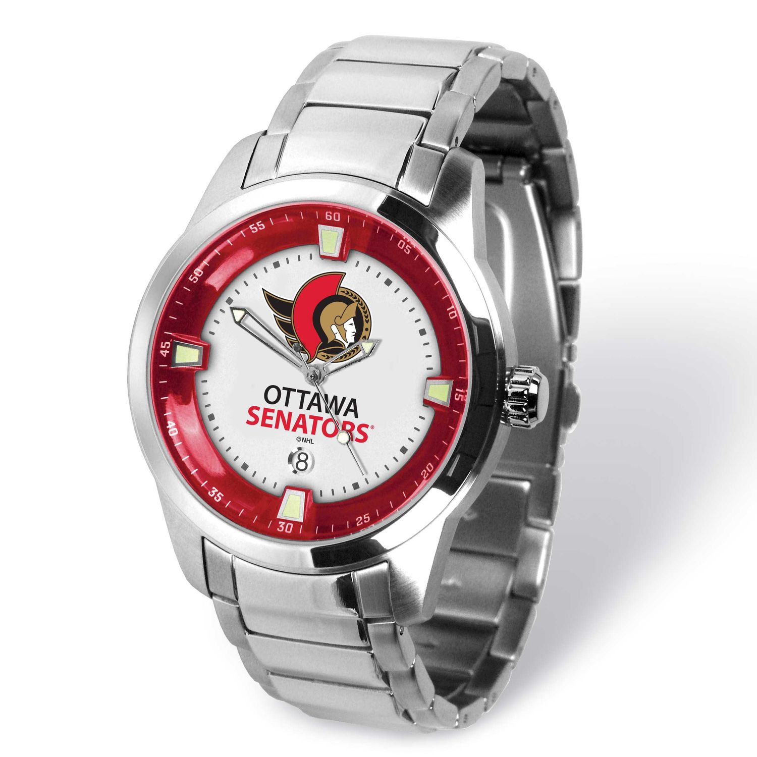 Gametime NHL Ottawa Senators Titan Quartz Watch with Date Stainless Steel XWM3660, UPC: 82652871375