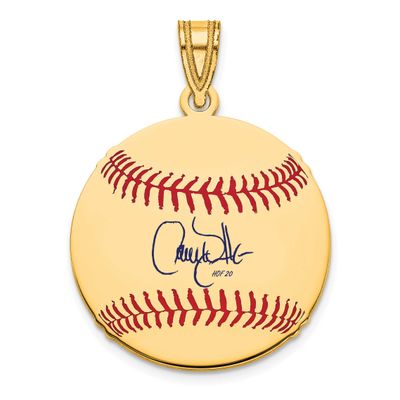 Larry Walker Hall of Fame Signature Small Epoxy Baseball Pendant Gold-plated Sterling Silver GPHF11…