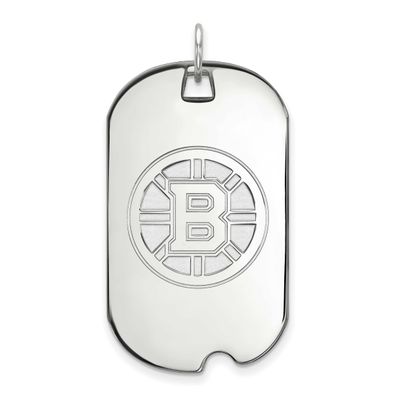 NHL Boston Bruins Large Dog Tag Pendant Sterling Silver Rhodium-plated SS025BRI, UPC: 886774748085