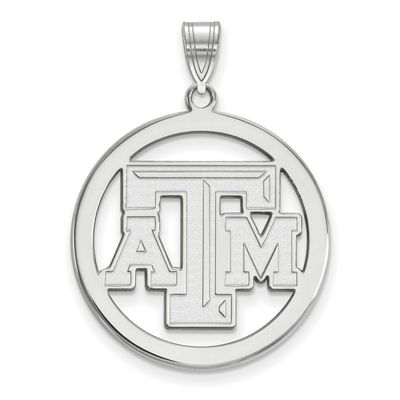 Texas A And M University T-A-M Large Circle Pendant Sterling Silver Rhodium-plated SS028TAM, UPC: 8…