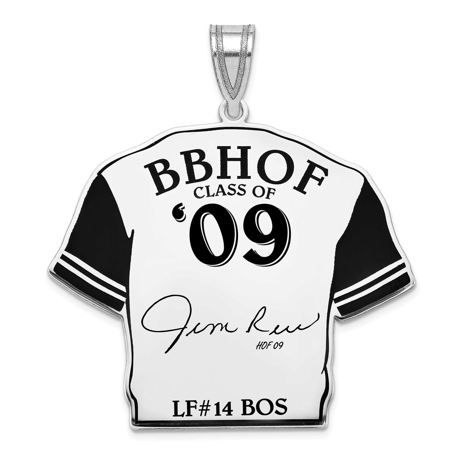 Jim Rice Hall of Fame Signature Epoxy Jersey Pendant Sterling Silver SSHF01JR09, UPC: