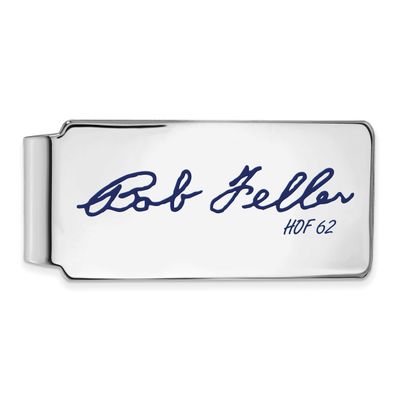 Bob Feller Hall of Fame Signature Epoxy Money Clip Sterling Silver SSHF04BF62, UPC: