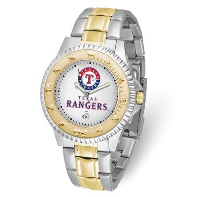 Gametime MLB Texas Rangers Competitor Two-Tone Quartz Watch with Date Stainless Steel XWM3326, UPC:…