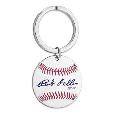 Bob Feller Hall of Fame Signature Epoxy Baseball Keychain Sterling Silver SSHF03BF62, UPC: