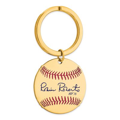 Robin Roberts Hall of Fame Signature Epoxy Baseball Keychain Gold-plated Sterling Silver GPHF03RR76…