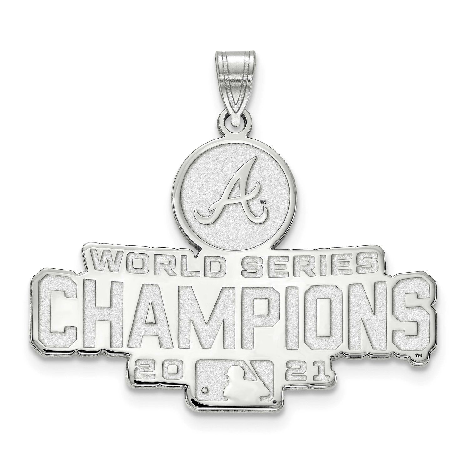 2021 World Series Champions Atlanta Braves Extra Large Pendant Sterling Silver SS004BRA21, UPC: 883…