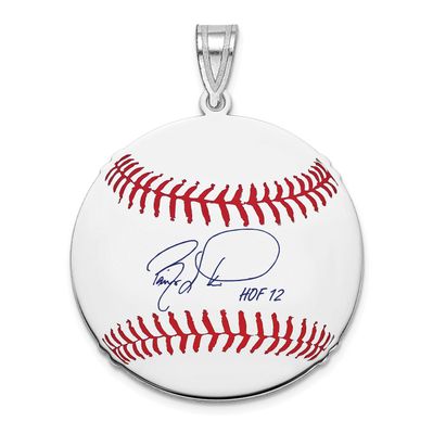 Barry Larkin Hall of Fame Signature Medium Epoxy Baseball Pendant Sterling Silver SSHF10BL12, UPC: