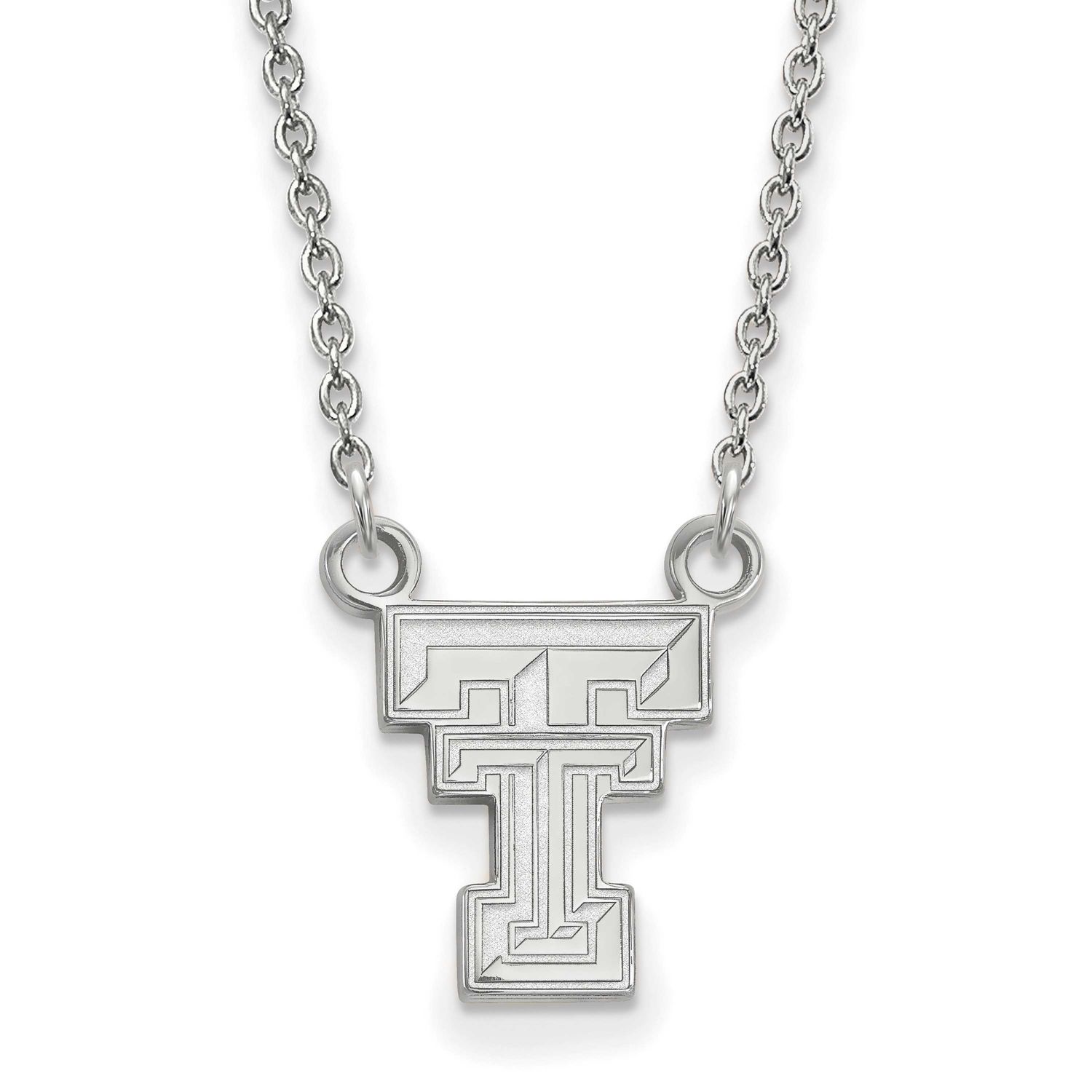 Texas Tech University T-T Small Pendant 18 Inch Necklace 10k White Gold 1W015TXT-18, UPC: 886774780…