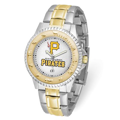 Gametime MLB Pittsburgh Pirates P Logo Competitor Two-Tone Quartz Watch with Date Stainless Steel X…