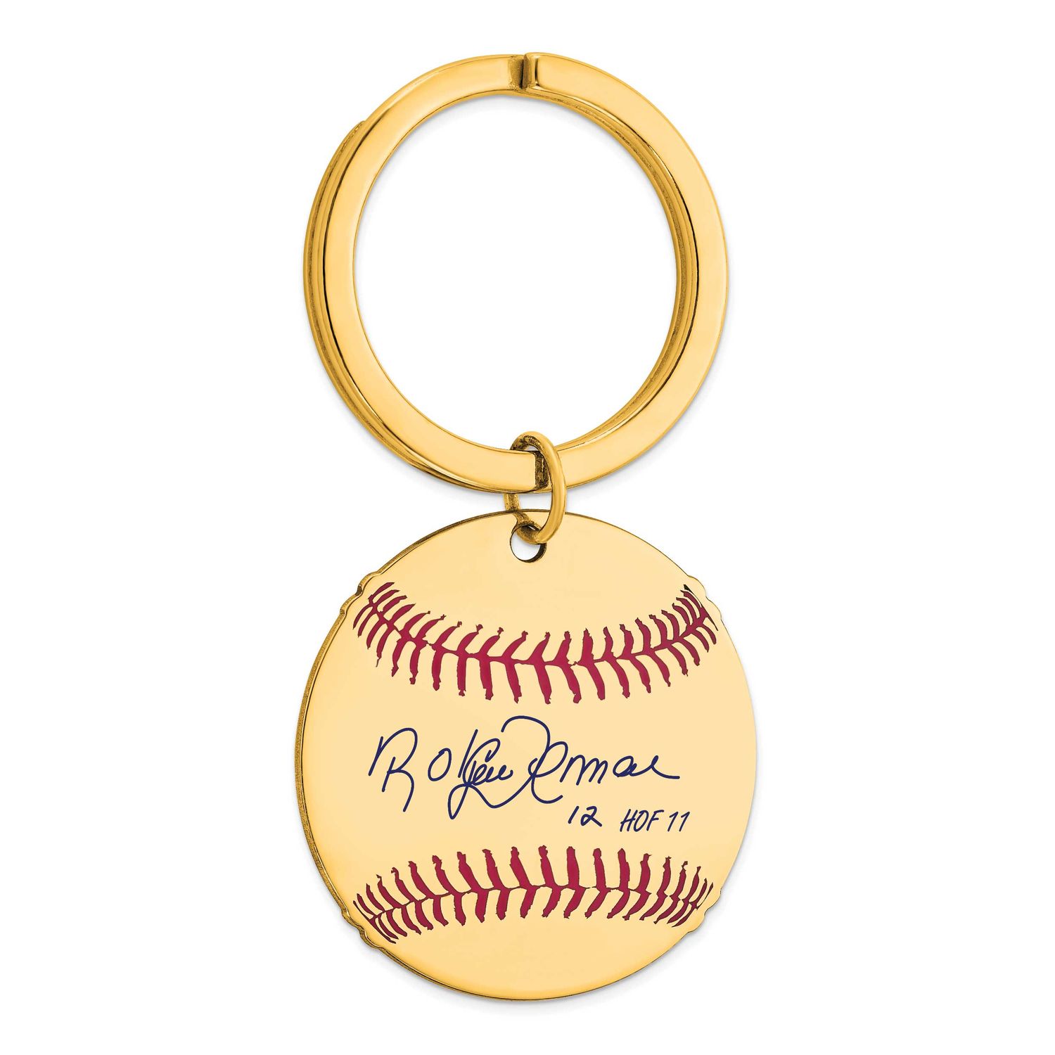 Roberto Alomar Hall of Fame Signature Epoxy Baseball Keychain Gold-plated Sterling Silver GPHF03RA1…