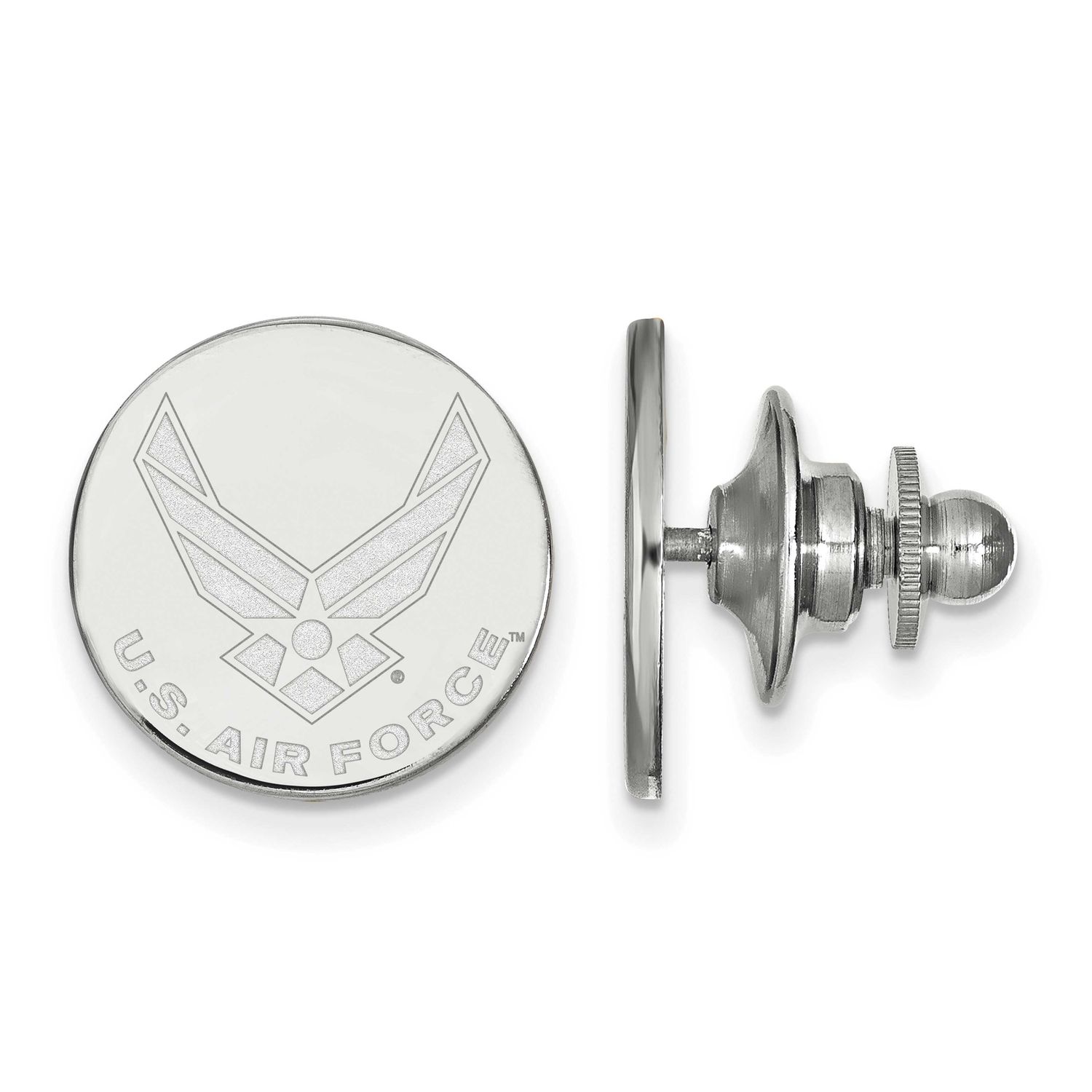 U.S. Air Force Lapel Pin Sterling Silver Rhodium-plated SS036USAF, UPC: 191101122484