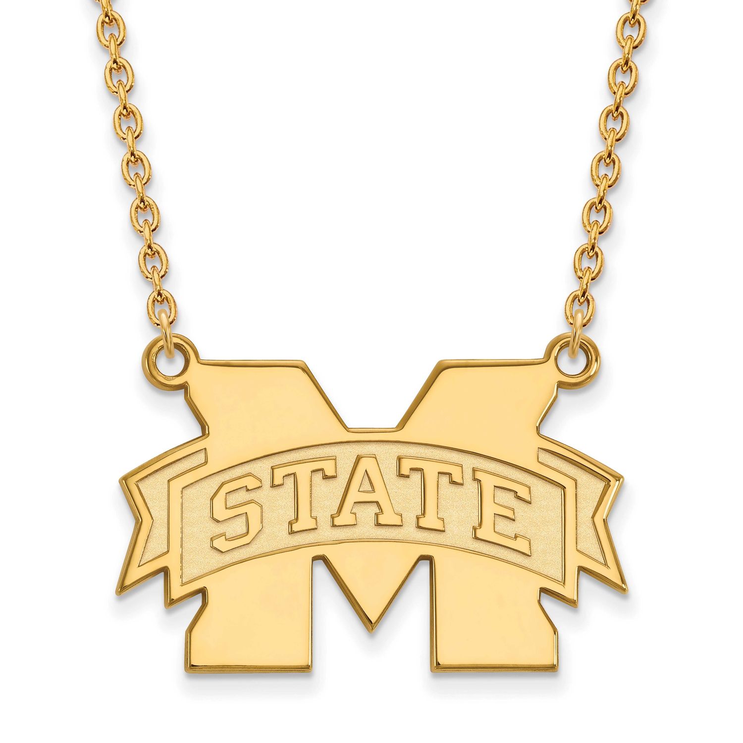 Mississippi State University Large Pendant with Necklace 14k Gold 4Y016MSS-18, UPC: 886774873961
