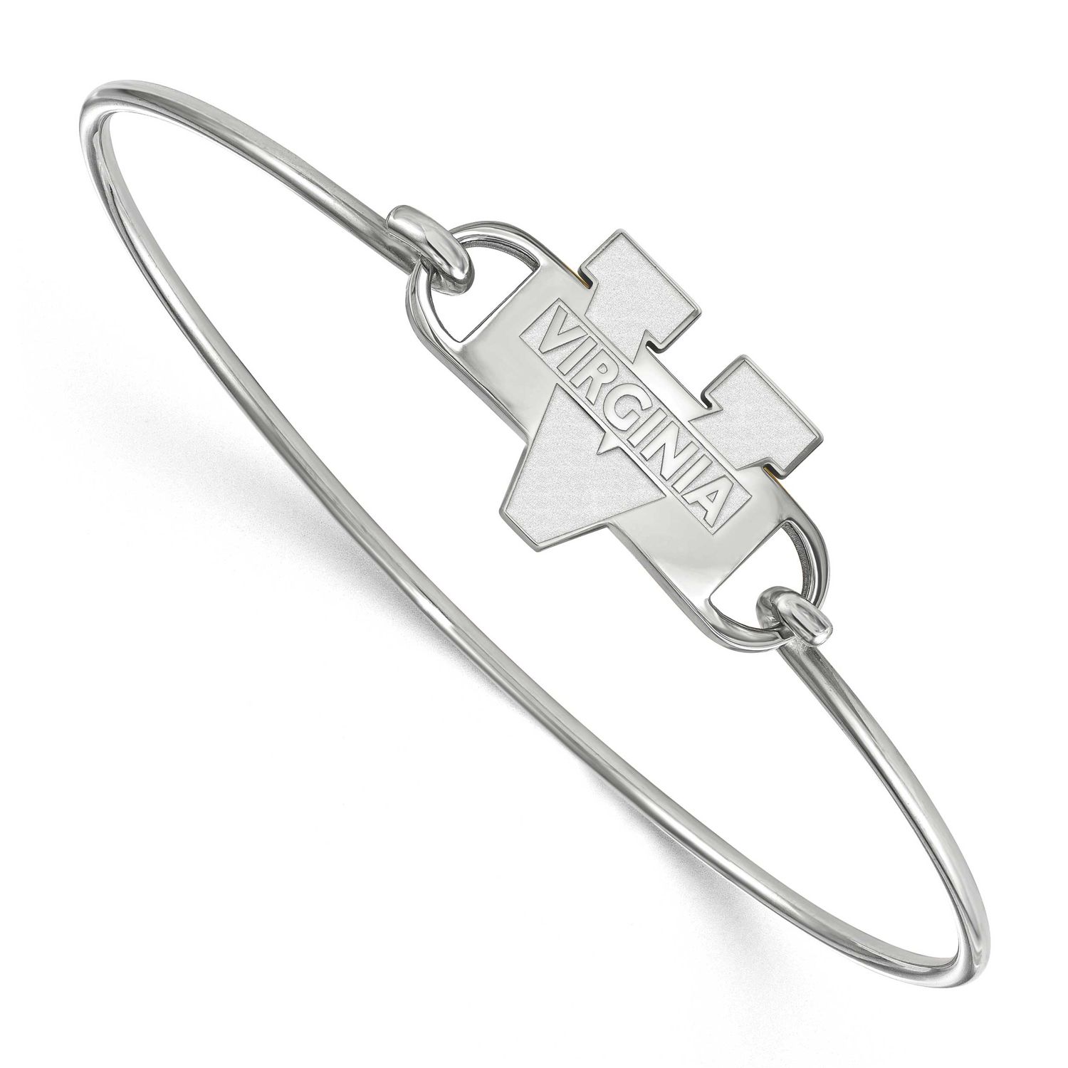 University of Virginia Small Center 7 Inch Wire Bangle Sterling Silver Rhodium-plated SS022UVA-7, U…