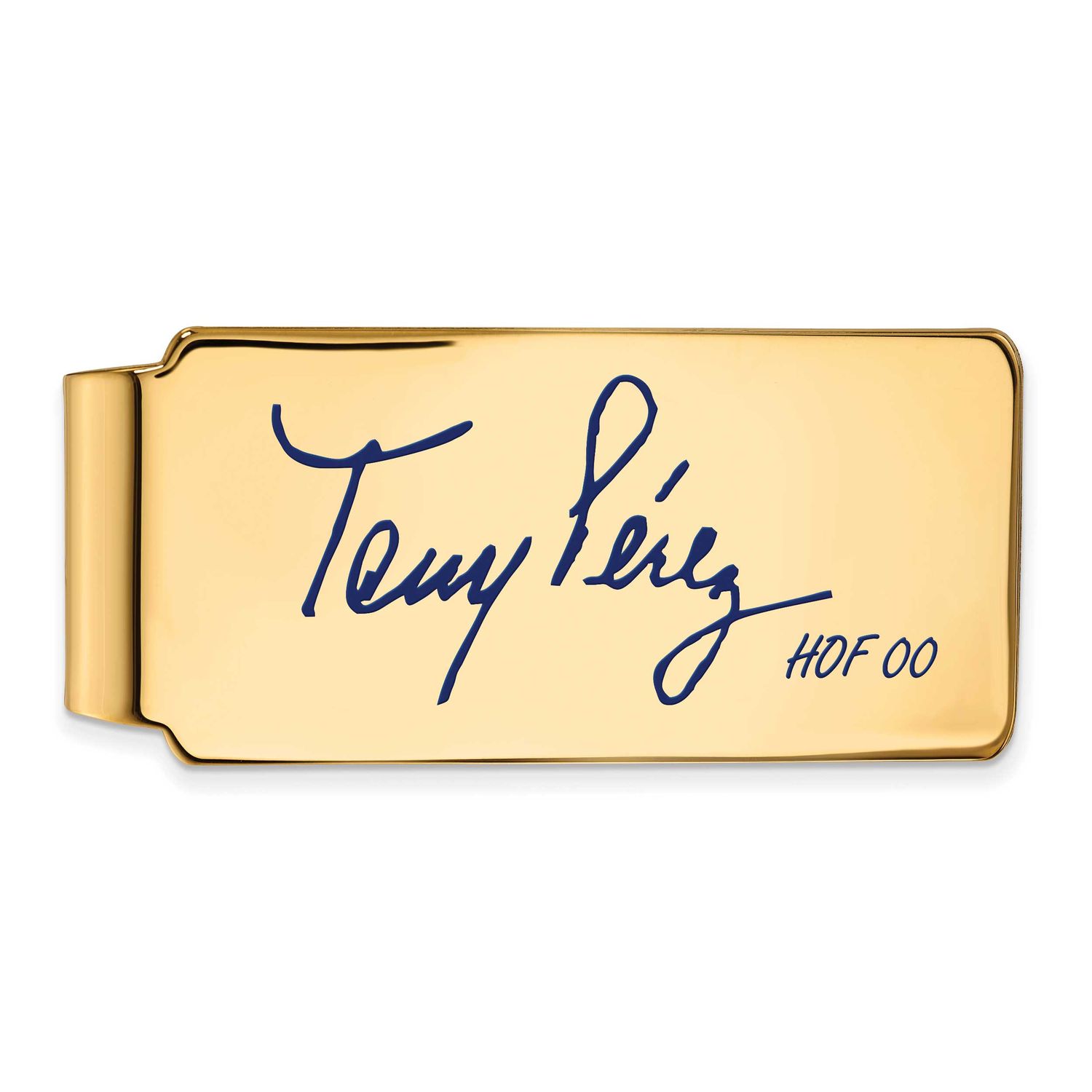 Tony Pcrez Hall of Fame Signature Epoxy Money Clip Gold-plated Sterling Silver GPHF04TP00, UPC: