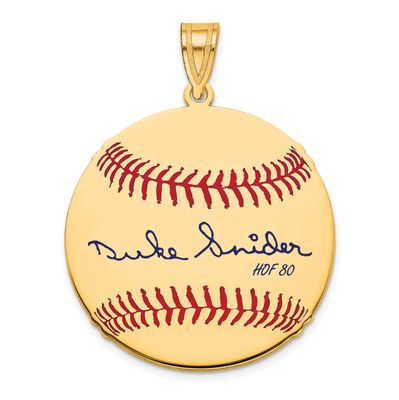 Duke Snider Hall of Fame Signature Medium Epoxy Baseball Pendant 10k Gold 1YHF10DS80, UPC: