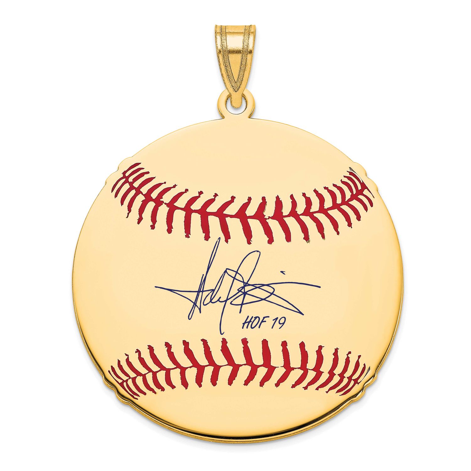 Harold Baines Hall of Fame Signature Large Epoxy Baseball Pendant 14k Gold 4YHF02HB19, UPC: