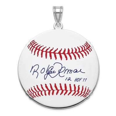 Roberto Alomar Hall of Fame Signature Large Epoxy Baseball Pendant Sterling Silver SSHF02RA11, UPC: