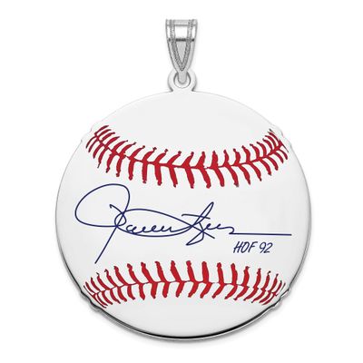 Rollie Fingers Hall of Fame Signature Large Epoxy Baseball Pendant Sterling Silver SSHF02RF92, UPC: