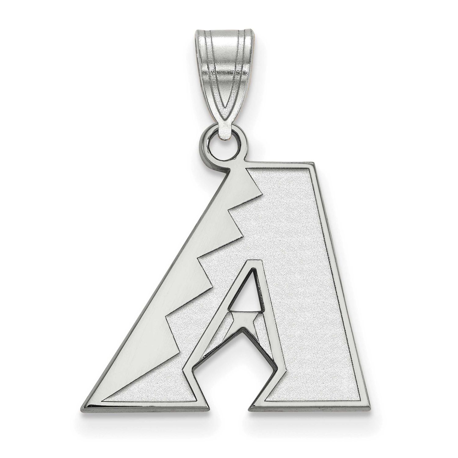 MLB Arizona Diamondbacks Letter A Medium Pendant Sterling Silver Rhodium-plated SS003DIA, UPC: 8867…