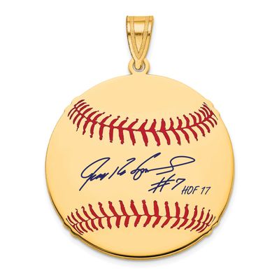 Ivan Pudge Rodriguez Hall of Fame Signature Medium Epoxy Baseball Pendant  Gold-plated Sterling Sil…