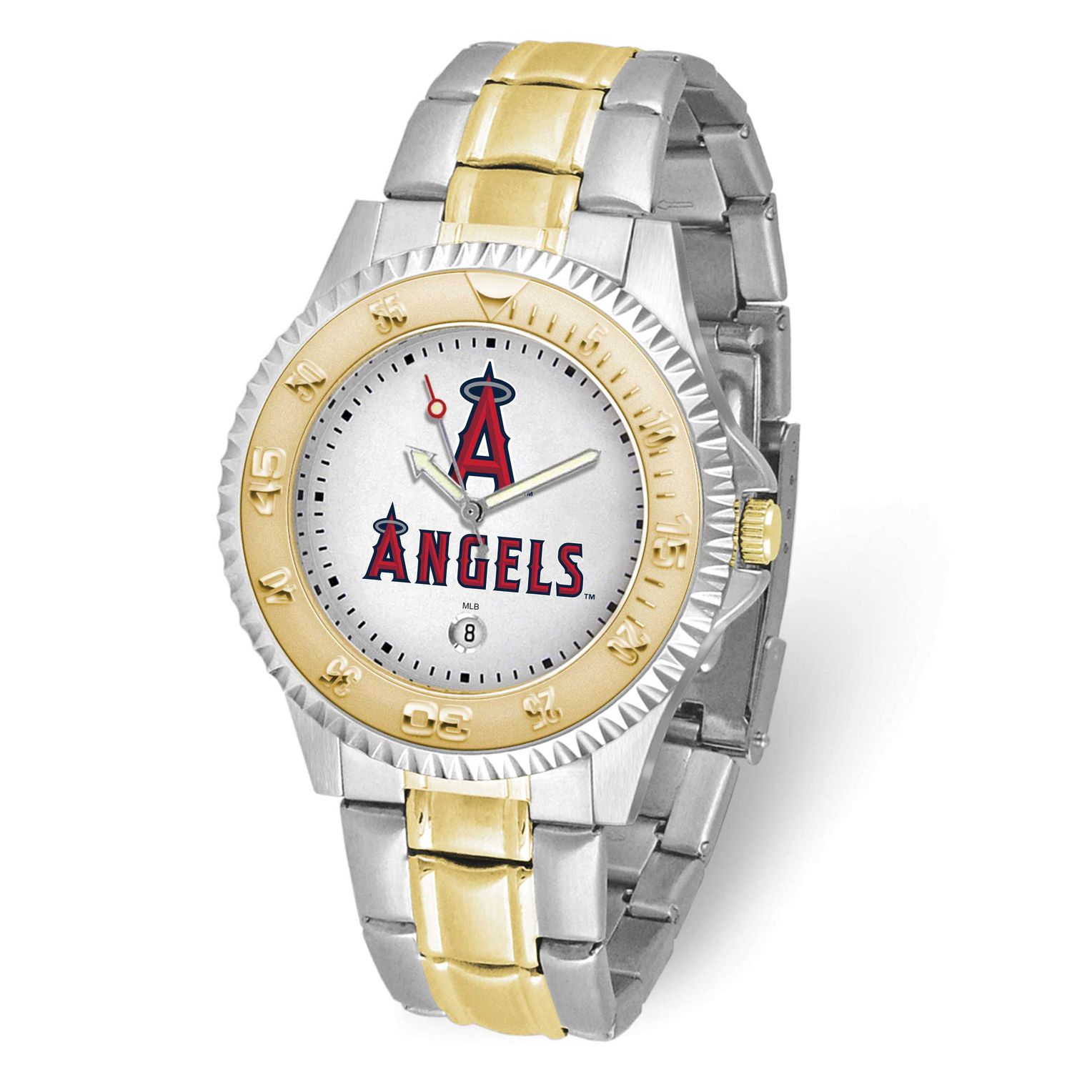 Gametime MLB Los Angeles Angels Competitor Two-Tone Quartz Watch with Date Stainless Steel XWM3312,…