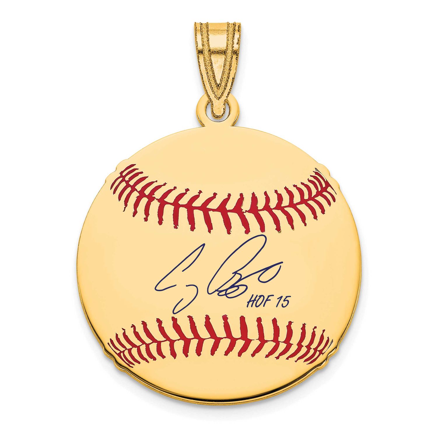 Craig Biggio Hall of Fame Signature Small Epoxy Baseball Pendant 14k Gold 4YHF11CB15, UPC: