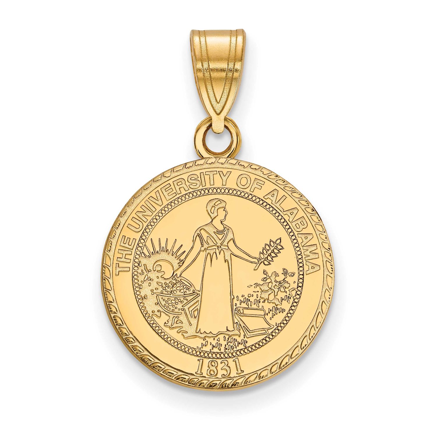 University of Alabama Medium Crest Pendant 14k Gold 4Y078UAL, UPC: 191101779336